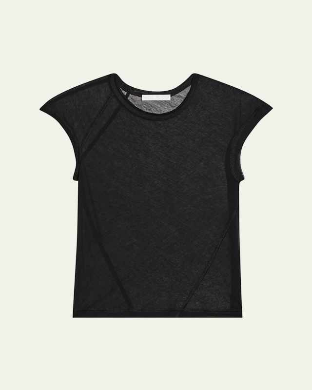 Twisted Sheer Crewneck Top
